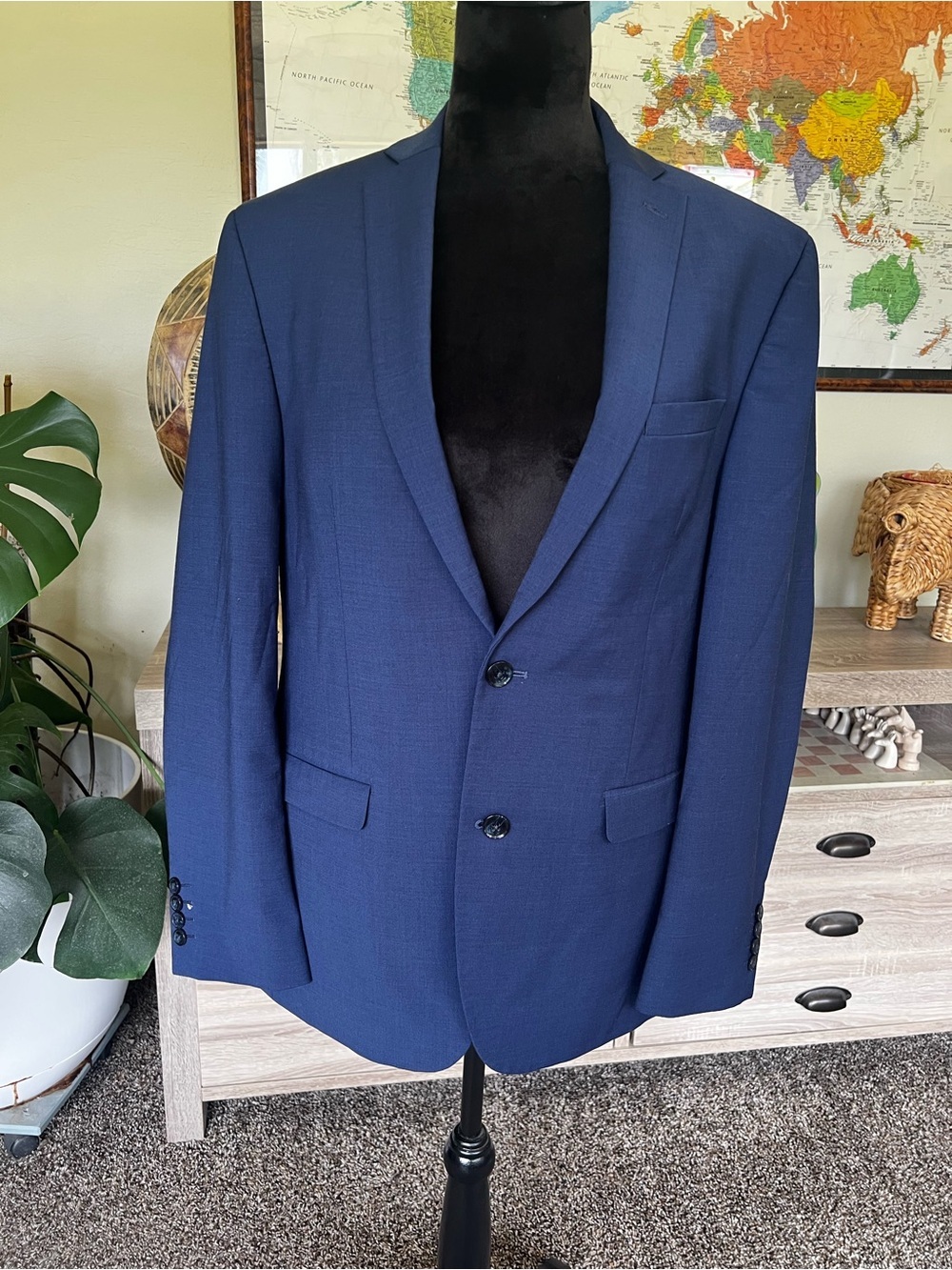 Bar III Men's Deep Navy Two-Button Blazer - Picture 1 of 14